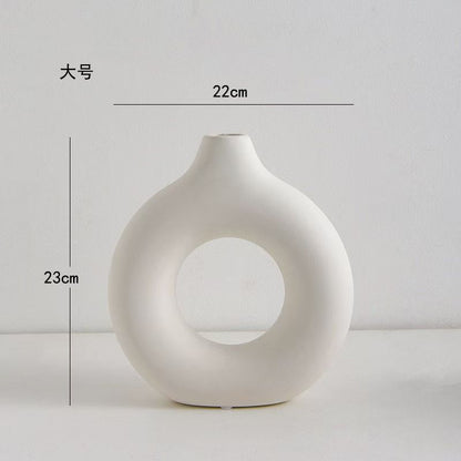 A Nordic style creative plastic vase home living room decoration dining table imitation ceramic ornament flower arrangement vase flower pot flower device