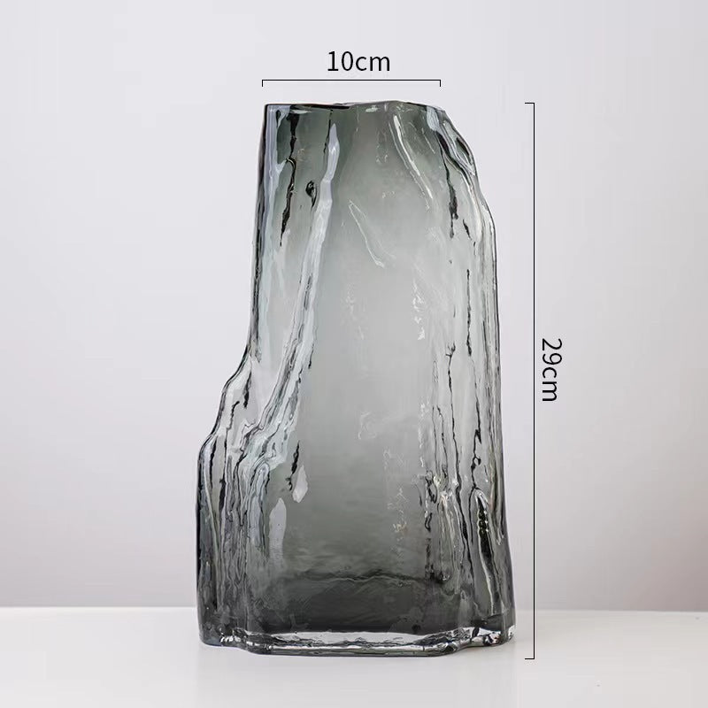 A European creative handmade glass vase, living room Internet celebrity ornament, water raising vase, dried flowers, household rockery vase