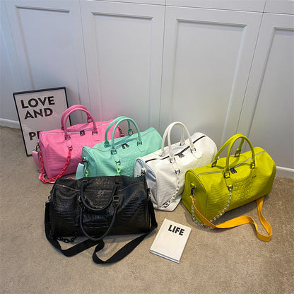 A short-distance travel bag large-capacity soft leather anti-splashing fitness bag overnight bag new lightweight cross-border weekend bag trendy girl