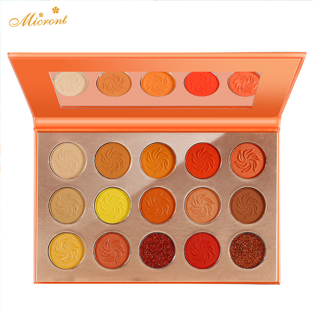 A 15-color eyeshadow disc, Four Seasons Makeup eyeshadow box, earth matte pearlescent gold onion beauty powder, no logo eyeshadow - Mixbatch