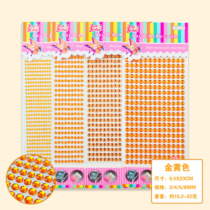 A diamond sticker handmade creative diamond pearl sticker flat bottom diamond decorative car sticker acrylic diamond universal color sticker - Mixbatch