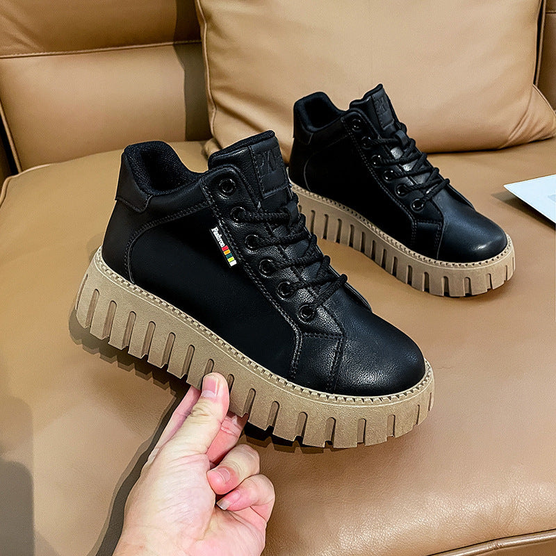 Autumn and winter new Martin boots fashion casual Joker women&#039;s shoes single cotton with non-slip lightweight casual shoes. - Mixbatch