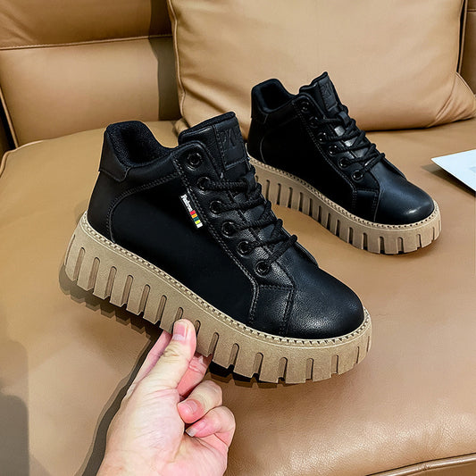 Autumn and winter new Martin boots fashion casual Joker women&#039;s shoes single cotton with non-slip lightweight casual shoes. - Mixbatch