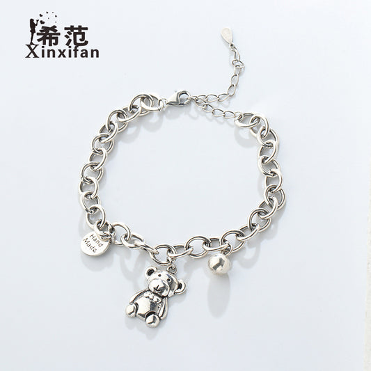 A S925 Sterling Silver Bear Bracelet