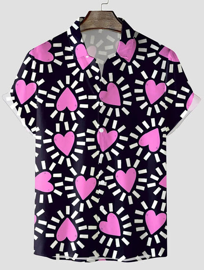 A love pattern short sleeve shirt