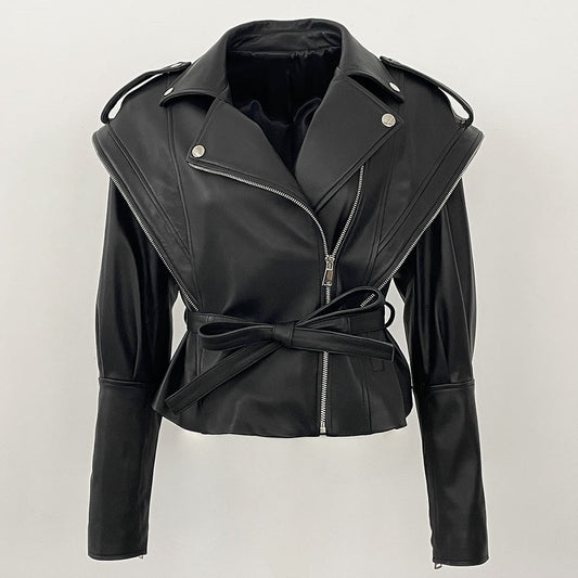 A genuine leather sheepskin jacket