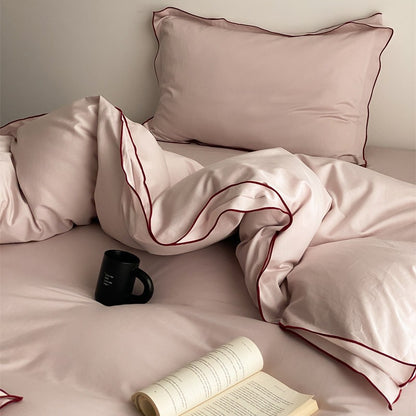 Ba amine series niche designer 60 simple solid color long-staple cotton washable cotton multi-bedding four-piece set 1.0kg - Mixbatch