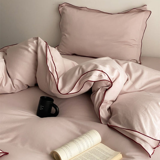Ba amine series niche designer 60 simple solid color long-staple cotton washable cotton multi-bedding four-piece set 1.0kg - Mixbatch