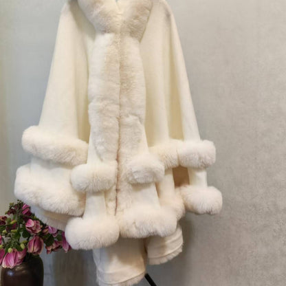 A new loose fur collar shawl