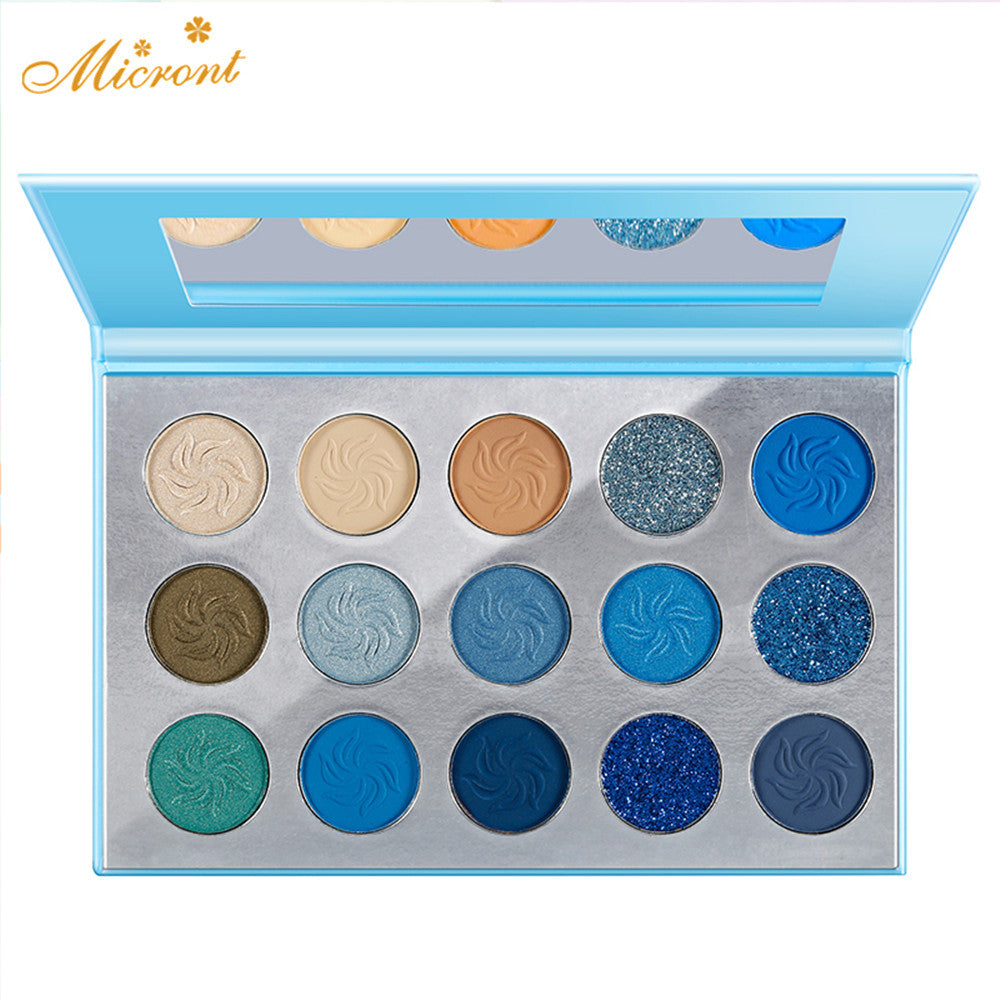 A 15-color eyeshadow disc, Four Seasons Makeup eyeshadow box, earth matte pearlescent gold onion beauty powder, no logo eyeshadow - Mixbatch