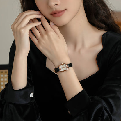 A new retro sugar cube elegant small brown watch RISCYUE luxury classic quartz women's watch