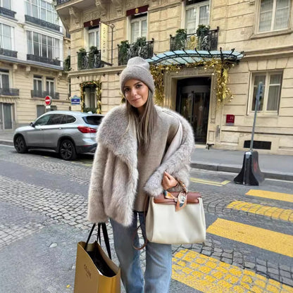 A faux fur coat