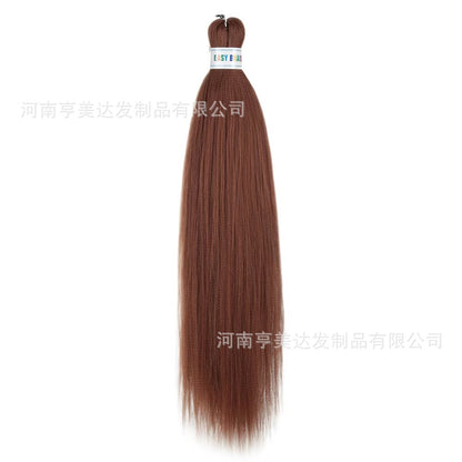A EZ Color 26inch Women Chemical Fiber Long Straight Hair Large Easy Braided Hair Low Temperature Silk Long Straight Hair Wig - Mixbatch