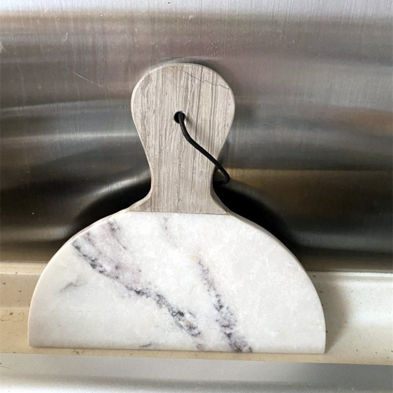 A Marble cutting board Chopping board Fruit plate Household cutting board Household panel Bread board Anti-mildew Dessert Pastry White