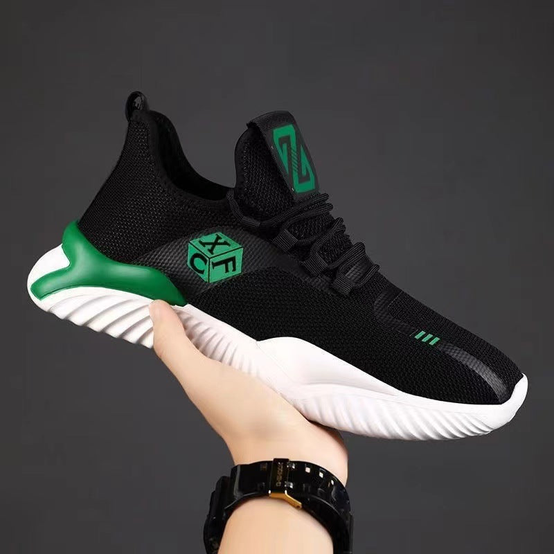 A one-piece hair delivery factory direct sales men's Korean version comfortable casual cloth shoes mesh breathable sports shoes student runway shoes - Mixbatch