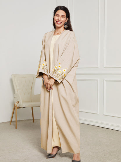 New Middle Eastern Clothing Muslim Fashion Elegant Cardigan Embroidered Dress Robe - Mixbatch