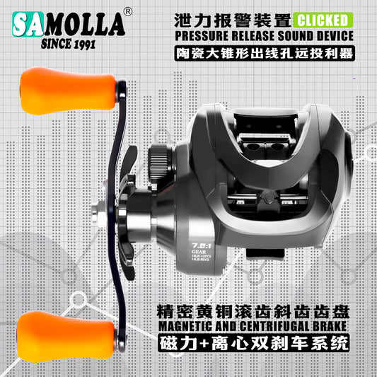 A Centrifugal & Magnetic Dual Brake Reel – Brass Helical Gear with Line Guide Hole