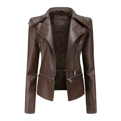 A women's leather jacket
