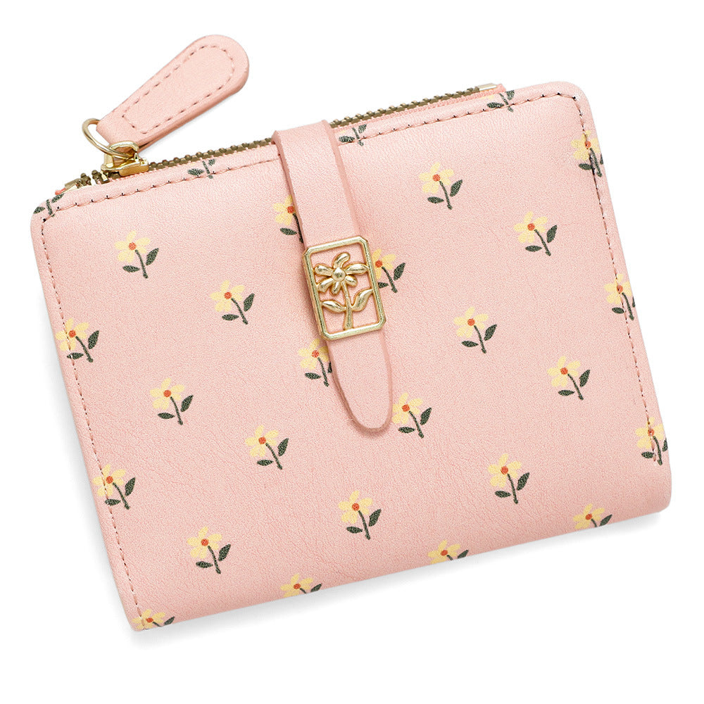 A new women's wallet short solid color card bag women's high-end cross-border zipper change bag source manufacturer