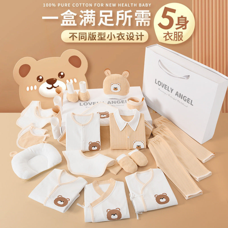 A4 Newborn Baby Gift Box Class A Pure Cotton Set Full Moon Baby Gift Newborn Newborn Meeting Gift Supplies - Mixbatch