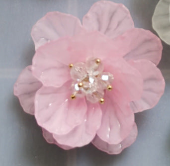 A Double flower, headgear, hairpin, acrylic dyed matte multi-petaled flower S066 hand-sewn flower, jewelry accessories - Mixbatch