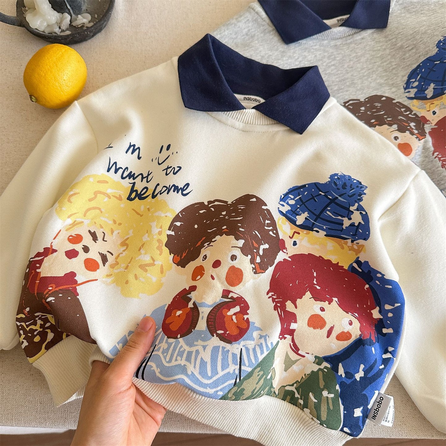 A children's long-sleeved top