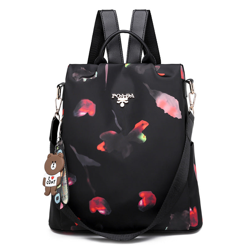 A Korean version of fashionable versatile Oxford cloth anti-theft backpack women's bag free pendant - Mixbatch