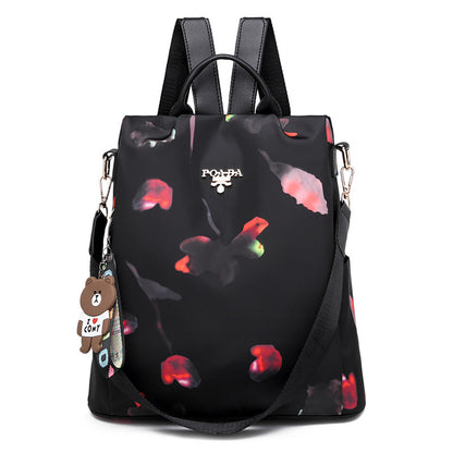 A Korean version of fashionable versatile Oxford cloth anti-theft backpack women's bag free pendant - Mixbatch