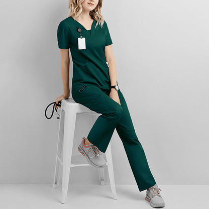 A Cross-border hand washing clothes, short sleeves and trousers, nurse clothes set, elastic quick-drying isolation, surgical clothes, oral doctor work clothes