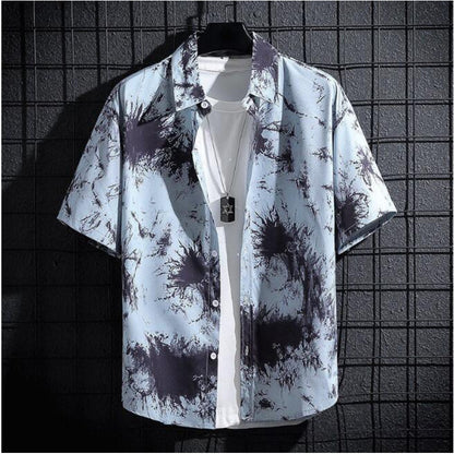 A short-sleeved printed shirt