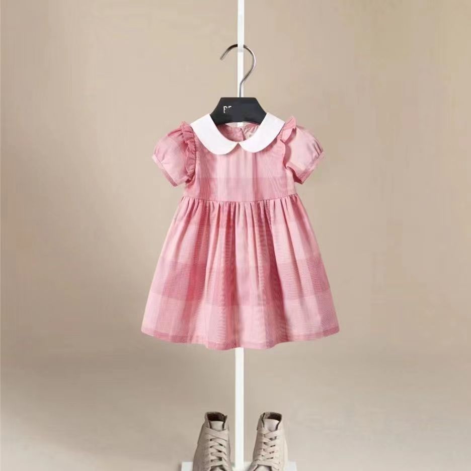 A summer new doll collar baby skirt medium children fashion foreign style girl princess skirt - Mixbatch