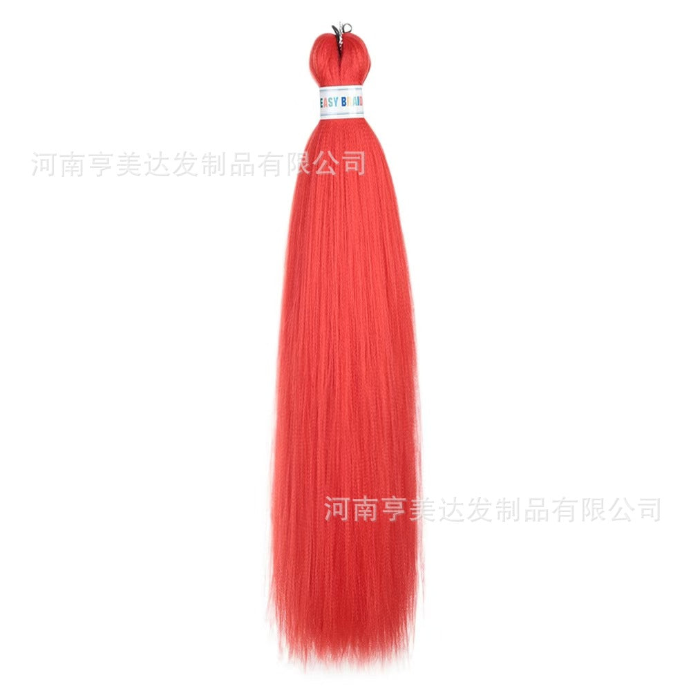 A EZ Color 26inch Women Chemical Fiber Long Straight Hair Large Easy Braided Hair Low Temperature Silk Long Straight Hair Wig
