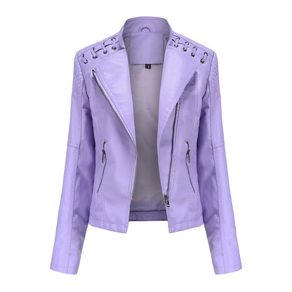 A women's leather jacket