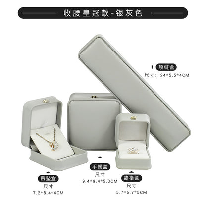 A leather jewelry box custom bronzing LOGO
