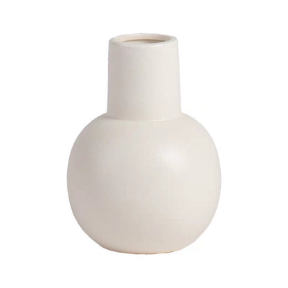 A vase ornament, living room flower arrangement, ceramic, white high-end flower creativity, niche simplicity, light luxury, hydroponics, small water nourishment