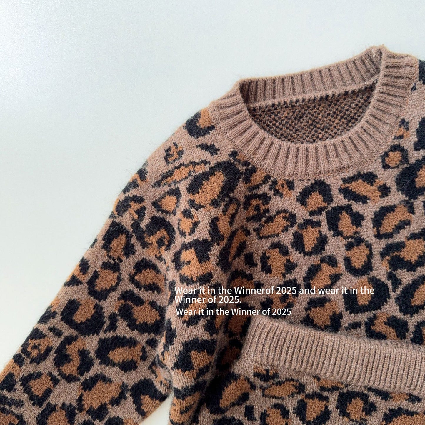 A leopard print sweater set