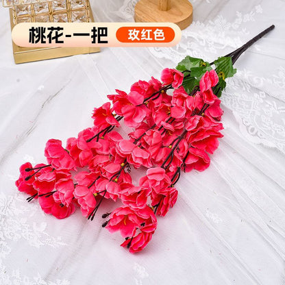 A Simulation Cherry Blossom Branch Cherry Blossom Tree Plastic Peach Blossom Arrangement Wedding Ceiling Decoration Indoor Home Tabletop Ornament