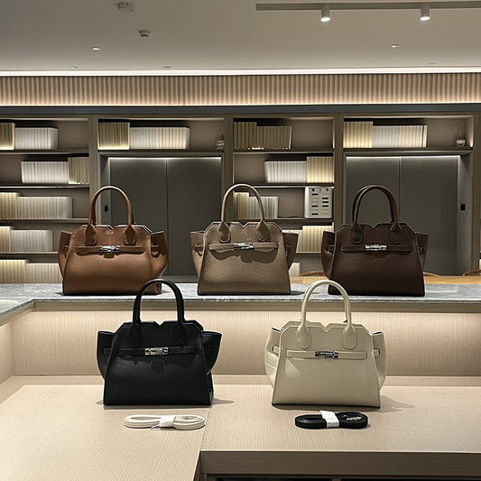 A simple premium platinum bag texture handbag large capacity Kelly bag women's new trendy fashion shoulder messenger bag