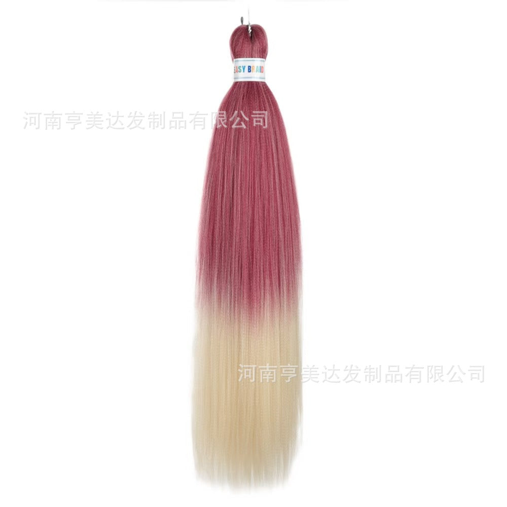 A EZ Color 26inch Women Chemical Fiber Long Straight Hair Large Easy Braided Hair Low Temperature Silk Long Straight Hair Wig - Mixbatch