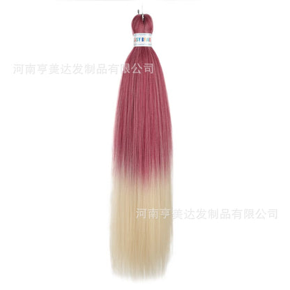 A EZ Color 26inch Women Chemical Fiber Long Straight Hair Large Easy Braided Hair Low Temperature Silk Long Straight Hair Wig - Mixbatch