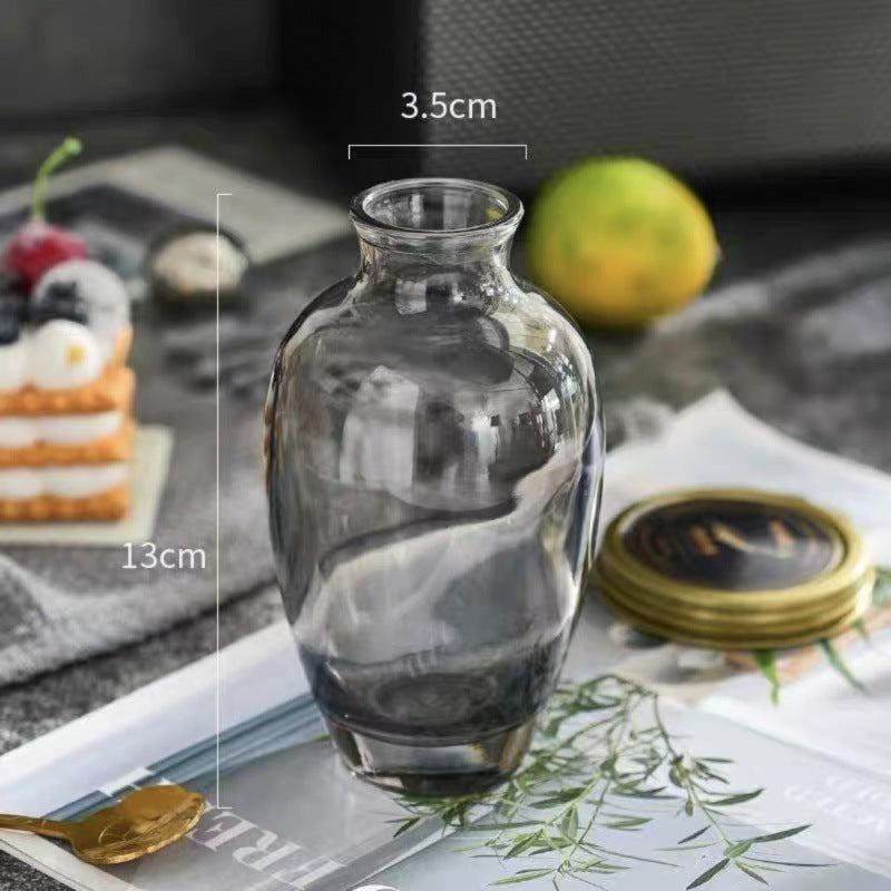 A Nordic simple and creative mini vase ins wind glass water flower cultivator living room desktop decoration small ornament