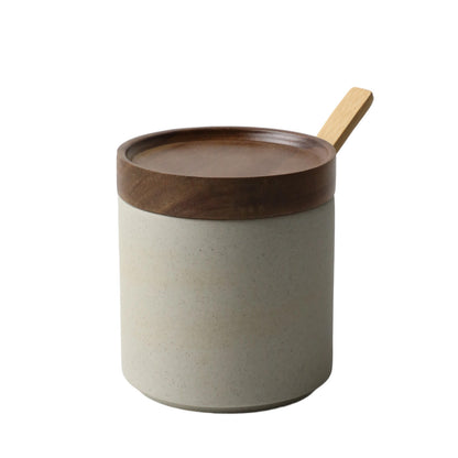 A ceramic spice jar