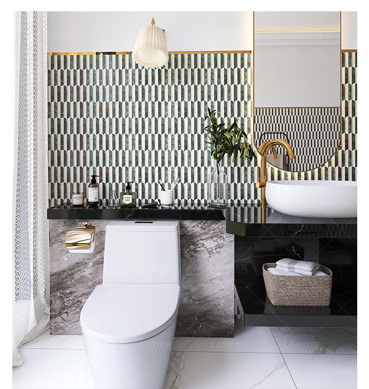 A metal stone mosaic wall tile