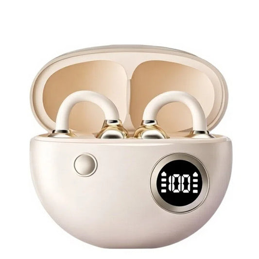 A wireless bluetooth headset clip ear type