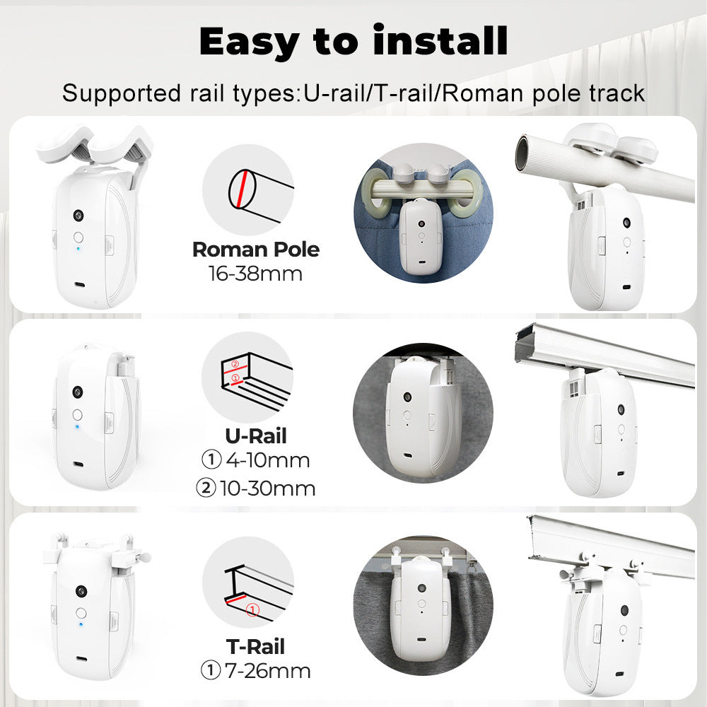 A graffiti curtain motor can be light-sensitive temperature sensing smart home wifi curtain robot bluetooth wireless remote control