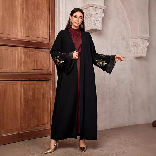Middle Eastern Muslim Fashion Temperament Elegant Cardigan Dubai Arabian Robe Bat Sleeve Jacket - Mixbatch