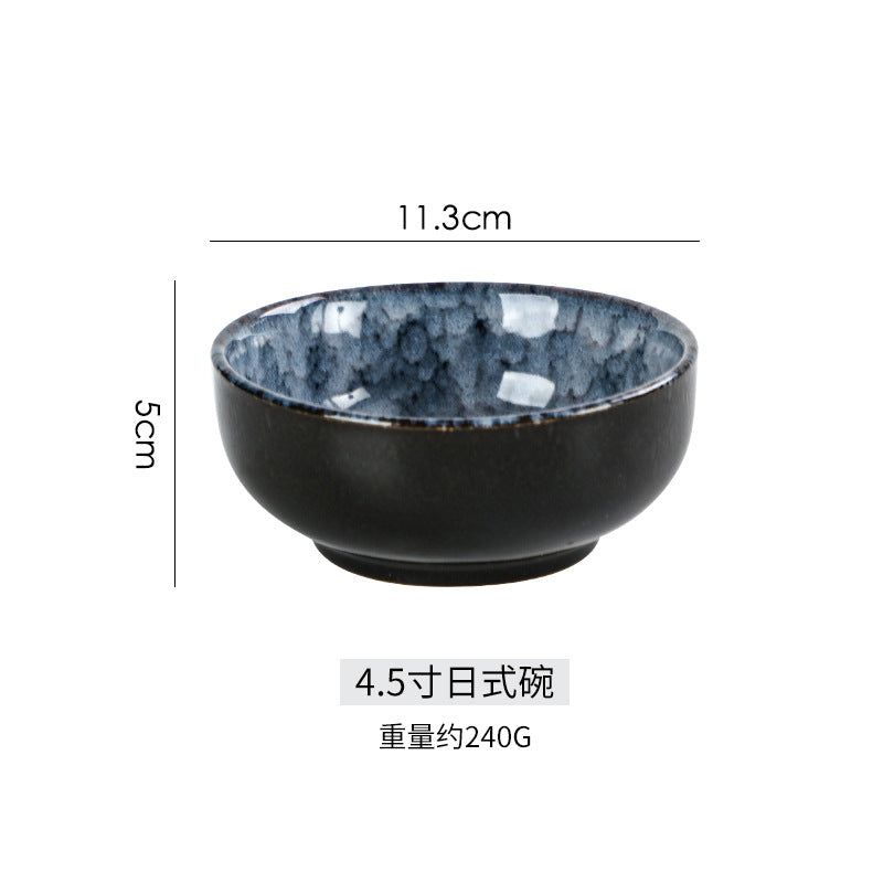 A Japanese high-end light luxury Western food ceramic wing bowl plate spoon cup hotel restaurant table four-piece tableware set