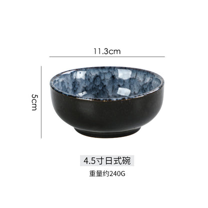 A Japanese high-end light luxury Western food ceramic wing bowl plate spoon cup hotel restaurant table four-piece tableware set