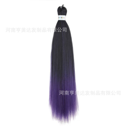 A EZ Color 26inch Women Chemical Fiber Long Straight Hair Large Easy Braided Hair Low Temperature Silk Long Straight Hair Wig