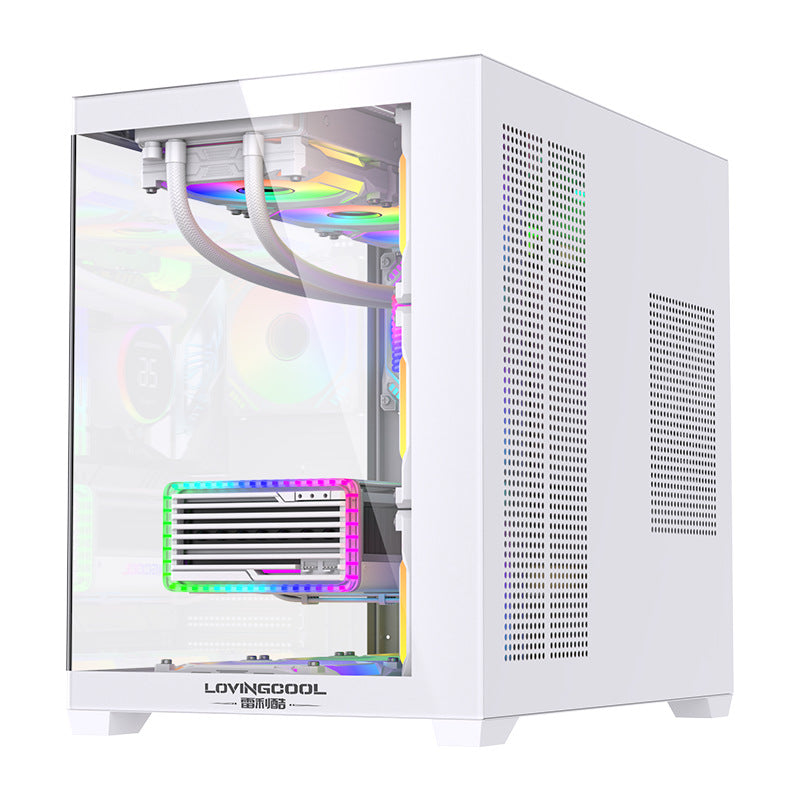 ATX large sea view room chassis 360 water-cooled tempered glass desktop USB3.0 e-sports Internet cafe host computer - Mixbatch